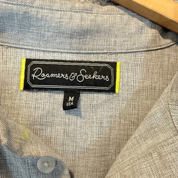 Roamers & Seekers Gray Popover Shirt Short Sleeve Men's M Medium - Picture 4 of 8